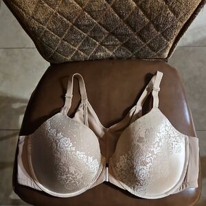 Soma Lightly Lined Full Coverage Front Close Posture Underwire Tan Floral Bra